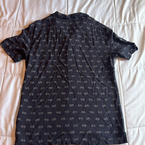 Men’s All Saints Size Small Black Button Up with Dices - Picture 2 of 3